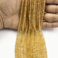 3mm 4mm Citrine Naturelle Rondelle à Facettes Collier de Perles de Pierre Lâche Fait à la Main Vente de Gros de Perles de Pierres Précieuses Bijoux Faits à la Main Vente
