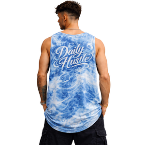 Camiseta sin Mangas para Hombre, Azul Sólido, Spandex/Poliéster, Estilo Urbano Moderno, Transpirable, de Secado Rápido, para Uso Diario - Product Image 2