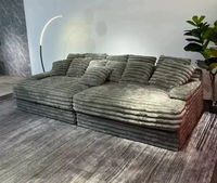 YY11 #   Canapé modulaire moderne à trois places avec rembourrage en éponge et tissu en velours côtelé pour salon