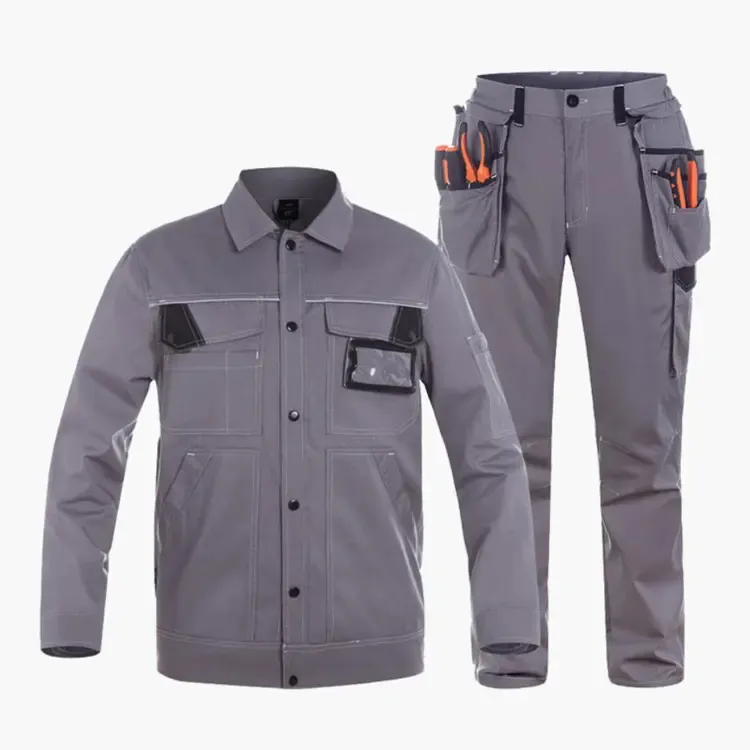 OEM作業服綿100% 使い捨て消防士フルスリーブフィールドウェアカバーオールボイラースーツ全体的な作業服