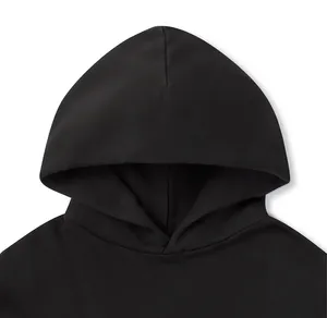 Men's Black Hooded Sweatshirt Oversized Fit Solid Colour Casual <b>Fleece</b> <b>Hoodie</b> With Front Pocket Autumn Wear 2027 - Product Image 3