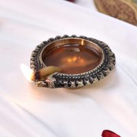 Lampe à huile ronde florale en laiton doré en gros - Faite à la main, sans rouille, qualité supérieure pour le festival Diwali et la décoration intérieure BOL-405