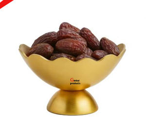 Servicio de acero inoxidable de metal con acabado plateado con diseño de flores doradas para restaurante y bar de hotel - Product Image 3