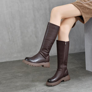 Botas Altas de Invierno para Mujer, Forradas de Piel Sintética, Tacón Plano, Antideslizantes, Casuales, Elegantes - Product Image 2
