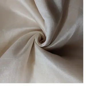 Custom made pure peace silk fabric in plain weave design available in 44 inches width available in natural colour.