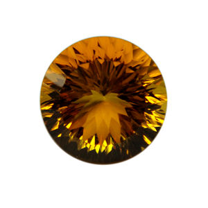 พลอยควอตซ์น้ำผึ้งแท้ทรงเว้าตัดเป็นทรงกลมหลวมอัญมณีแท้สำหรับการทำเครื่องประดับ - Product Image 1