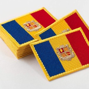 Le drapeau de la principauté d'Andorre emblème brodé à repasser, applications de couture patchs de broderie patch drapeau d'Andorre - Product Image 3