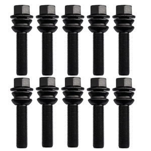 10 tornillos negros ch.19 14x1.5 l.53mm con arandela esférica móvil - Product Image 1