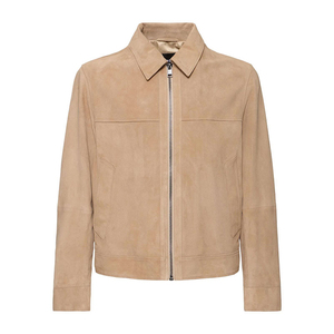 Veste d'hiver personnalisée de haute qualité pour hommes en cuir de vachette véritable avec fermeture à glissière tissu de laine de Style formel - Product Image 1