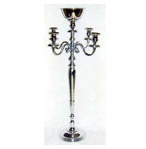 Metal Crafted <b>Candle</b> <b>Holder</b> for Home Hotel <b>Floor</b> Decorative Items for Sale Candelabra 4 Arms With Flower Bowl Nickel Finished - Product Image 6