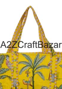 Grand sac fourre-tout à bandoulière en coton matelassé rayé fait à la main avec une longue poignée pour femmes, écologique, style bohème indien, pour le shopping - Product Image 3