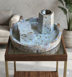 Quemador de incienso de madera hecho a mano con incrustaciones de hueso de perla madre soportes de incienso de fragancia para quemar Bakhoor - Product Image 1