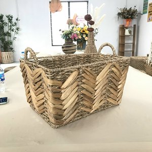 Customize Size Vintage Handmade Eco-Friendly Water Hyacinth Storage <b>Baskets</b> for Kitchen & Bathroom Home Organization - Product Image 5