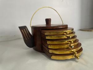 Acacia Wood Kettle Coasters Square Round Designs with Classic Style Wholesale Factory Price Different Shapes Available in India - Product Image 5