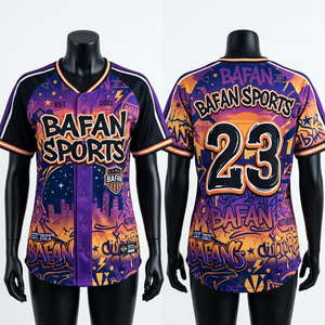 เสื้อเบสบอลหญิง 190 GSM โพลีเอสเตอร์คุณภาพสูง นุ่ม ระบายอากาศได้ดี สีสันสดใส ไม่ซีดจาง ออกแบบเองได้ เสื้อเบสบอลผู้หญิง - Product Image 1