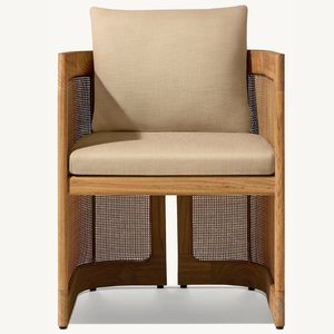 Hot sale teak wood chairs with rattan accents for outdoor use, simple modern style, suitable for the terrace of the house - Product Image 1