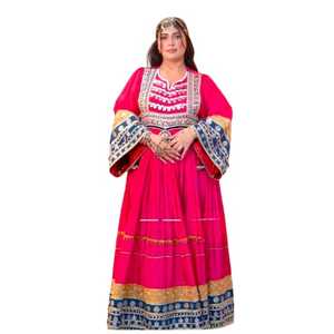 Robe ethnique afghane Kuchi faite à la main robe tribale traditionnelle brodée pour femmes robe afghane taille longue en multicolore pour robe pachtoune - Product Image 2