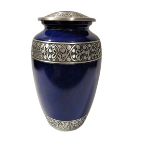 Urna de cremación caliente Suministros funerarios clásicos Urnas esmalte de alta calidad para cenizas humanas de fabricantes de artesanías indias de metal - Product Image 2