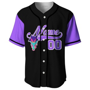 Camisetas de béisbol impresas personalizadas Tela que absorbe la humedad Sublimación a todo color Pedidos al por mayor - Product Image 6