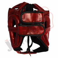 Casque de boxe en cuir véritable de haute qualité, rouge, nouveau design personnalisé, protection pour l'entraînement, pour adultes.