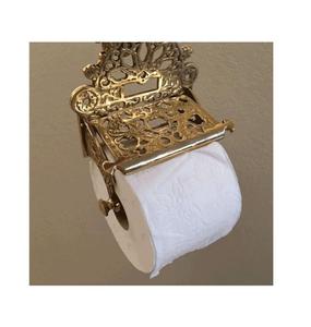 Soportes de papel de latón de diseño antiguo bellamente elaborados para baños con acabados ornamentados y encanto atemporal - Product Image 5