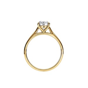 IGI Certified Round Cut Lab Grown Diamond Solitaire Engagement <b>Ring</b> 14K Rose / Yellow And White Gold Classic Wedding <b>Ring</b> - Product Image 4
