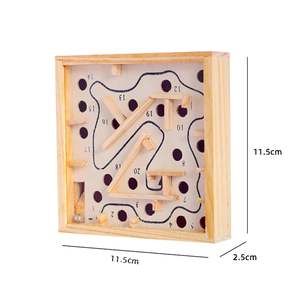 Jeu de labyrinthe en bois d'intérieur pour enfants et adultes, jouet de puzzle d'apprentissage des compétences cérébrales pour la concentration, la logique et le jeu amusant, en provenance d'Inde - Product Image 3