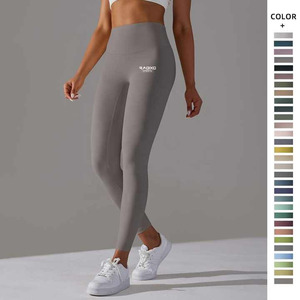 Pantalones cortos de yoga para gimnasio sin costuras de cintura alta para mujer, pantalones cortos de entrenamiento ajustados con logotipo personalizado de catión, cintura elástica sólida - Product Image 1