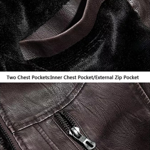 Venta directa de fábrica Chaquetas de cuero para hombres Chaqueta de cuero genuino para hombres de moda - Product Image 5