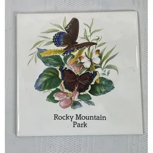 Rocky Mountain Park Carreau d'art mural en céramique décoratif 6x6 Dosseret de cuisine Tuile émaillée vintage pour accents muraux de cuisine - Product Image 1
