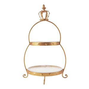 Soporte de Pastel de Metal Vintage de Lujo con Cúpula de Vidrio y Plato de Cerámica Rojo, Elegante Exhibidor de Repostería con Diseño de Flor de Lis para Bodas - Product Image 2