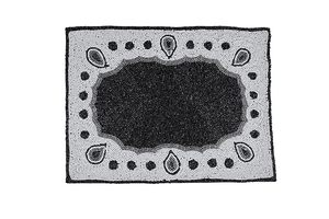 Mantel Individual con borde festoneado DE LINO DE BODA elegante con cuentas de cristal al por mayor perfecto negro 100% con cuentas para fiestas - Product Image 3