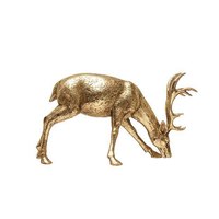 Sculpture animale de renne doré de luxe Art en métal pour pièce maîtresse de Table intérieure et cadeau de Noël Art en métal de cerf doré élégant
