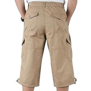 Service OEM Pantalon cargo 3 quarts en toile et coton à bas prix quantité minimale de commande Vente en gros de pantalons de survêtement 6 poches avec fermeture éclair pour hommes - Product Image 6