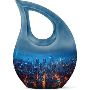 Grande urne de crémation en forme de larme avec petit coeur pour adultes et animaux de compagnie funéraire commémoratif cendres souvenir urnes de crémation en aluminium décoration - Product Image 6