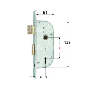 2 tours, serrure à loquet, 1 clé à levier - Product Image 1