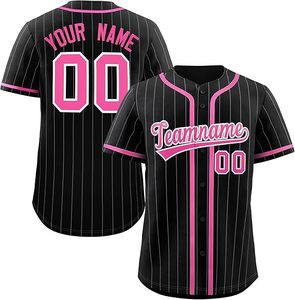 Camisas lisas al por mayor en blanco de rayas personalizadas de alta calidad bordado en blanco equipo jerseys de béisbol - Product Image 6