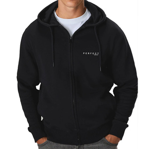 OEM custom design <b>black</b> color <b>zipper</b> <b>hoodie</b> 100% Cotton Pullover for Men with Custom Logo Print all Sizes Winter Streetwears - Product Image 2