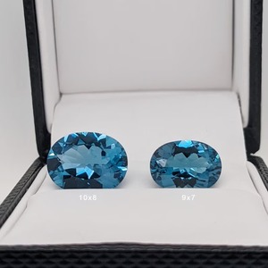 Topaze bleue de Londres naturelle, gemme en vrac coupe ovale 5x3mm à 16x12mm Variété de tailles disponibles - Product Image 2
