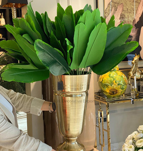 Florero decorativo de lujo, florero de flores chapado en oro brillante de aluminio para boda y decoración del suelo del hogar, jarrón de Metal - Product Image 5