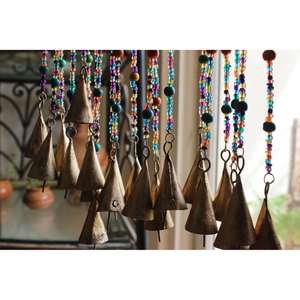 Bohemian Beaded Garland with Plastic Bells for Hanging Decor - Product Image 3