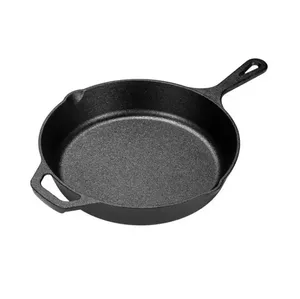 למכירה חמה מחבת ברזל יצוק מחבת בישול בתנור כלי בישול מתובלים מראש נון-סטיק למנגל או למטבח ובישול בחוץ