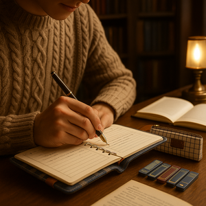 LABON Vintage Plaid Crest Design PU in pelle Budget Planner organizzatore raccoglitore per pianificazione finanziaria accademica e uso regalo retrò - Product Image 5