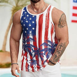 Camisetas sin mangas de talla grande para hombre, camisetas sin mangas transpirables de algodón de estilo callejero para verano, camisetas sin mangas para hombre - Product Image 3