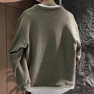 Otoño nueva moda coreana para hombre, jerséis de dos piezas, Top que combina con todo, sudaderas informales de manga larga de talla grande, ajuste holgado - Product Image 4