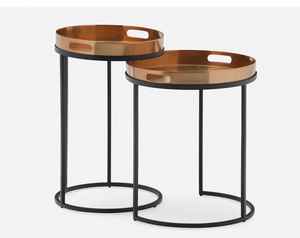 Table basse 3 pièces imbriquée avec pieds en métal sur dessus en bois pour maison hôtel restaurant meubles élégants pour table d'appoint de salon - Product Image 6