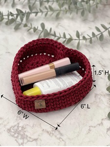 Handmade Heart Macrame <b>Basket</b> Stylish Storage Solution for Home Decor Playroom Bedroom and Gifting Use Wholesale From India - Product Image 3