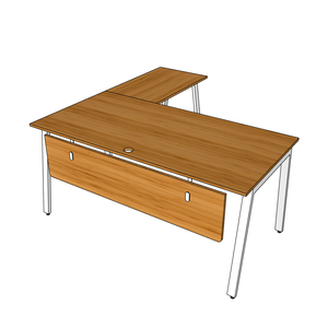 AtonBamboo L-shaped Folding Office <b>Desk</b> 160x160cm with Assembled Iron Legs & Drawer Plastic & Metal - Product Image 6