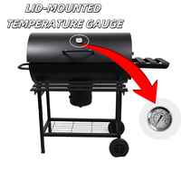 Grill à charbon de bois moderne de qualité supérieure pour rôtisserie de dinde avec télécommande, en acier thermolaqué pour barbecue et rôtissage en extérieur