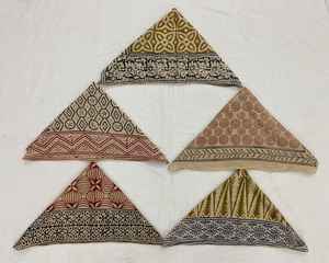 Juego de 5 Pañuelos de Algodón Orgánico con Estampado a Mano, Bufandas Paisley Boho, Pañuelo Ligero para el Cuello, Accesorio para el Cabello - Product Image 3